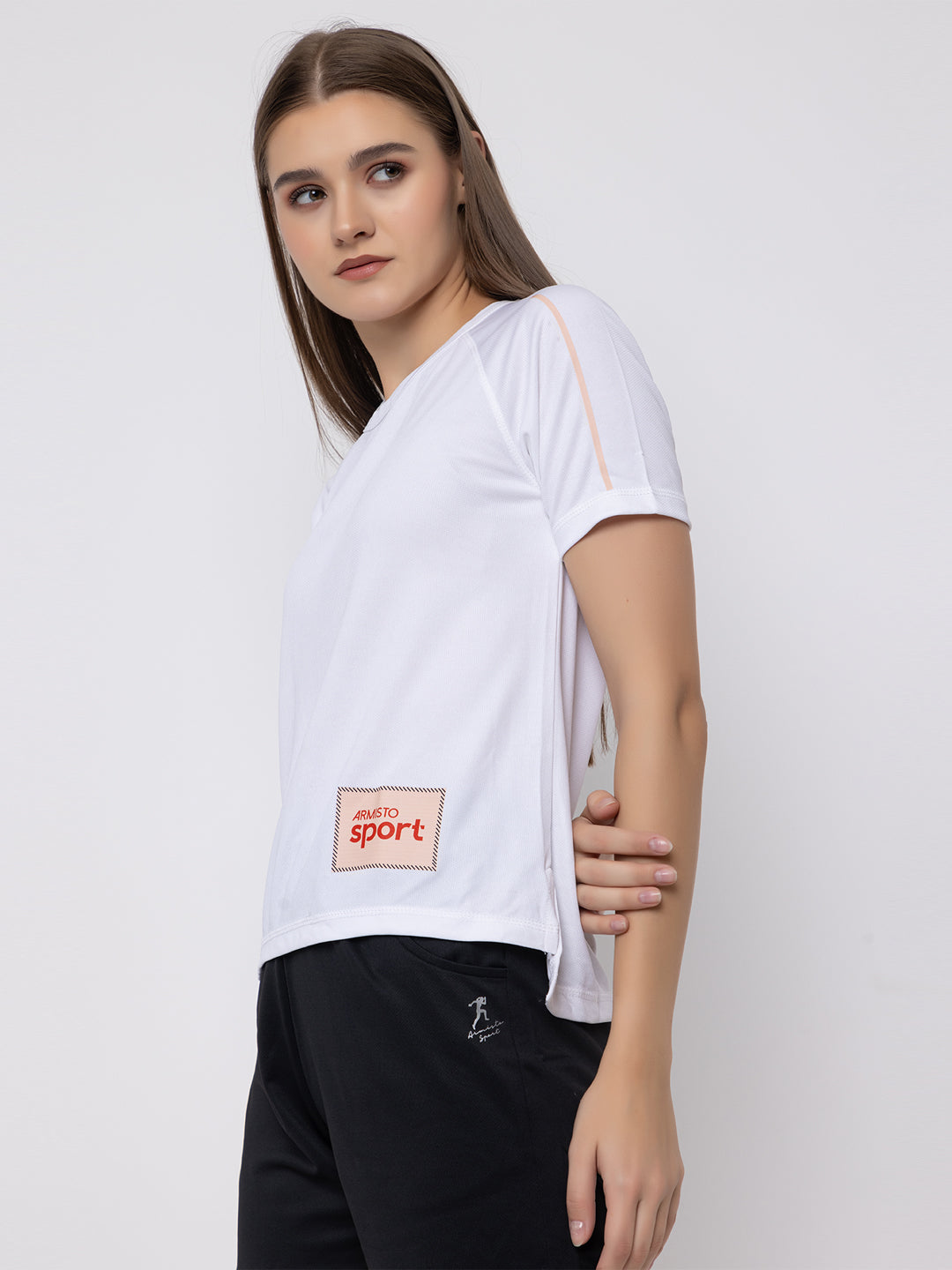 136 Boxy Fit Textured Dri-Fit Sports T-shirt I White