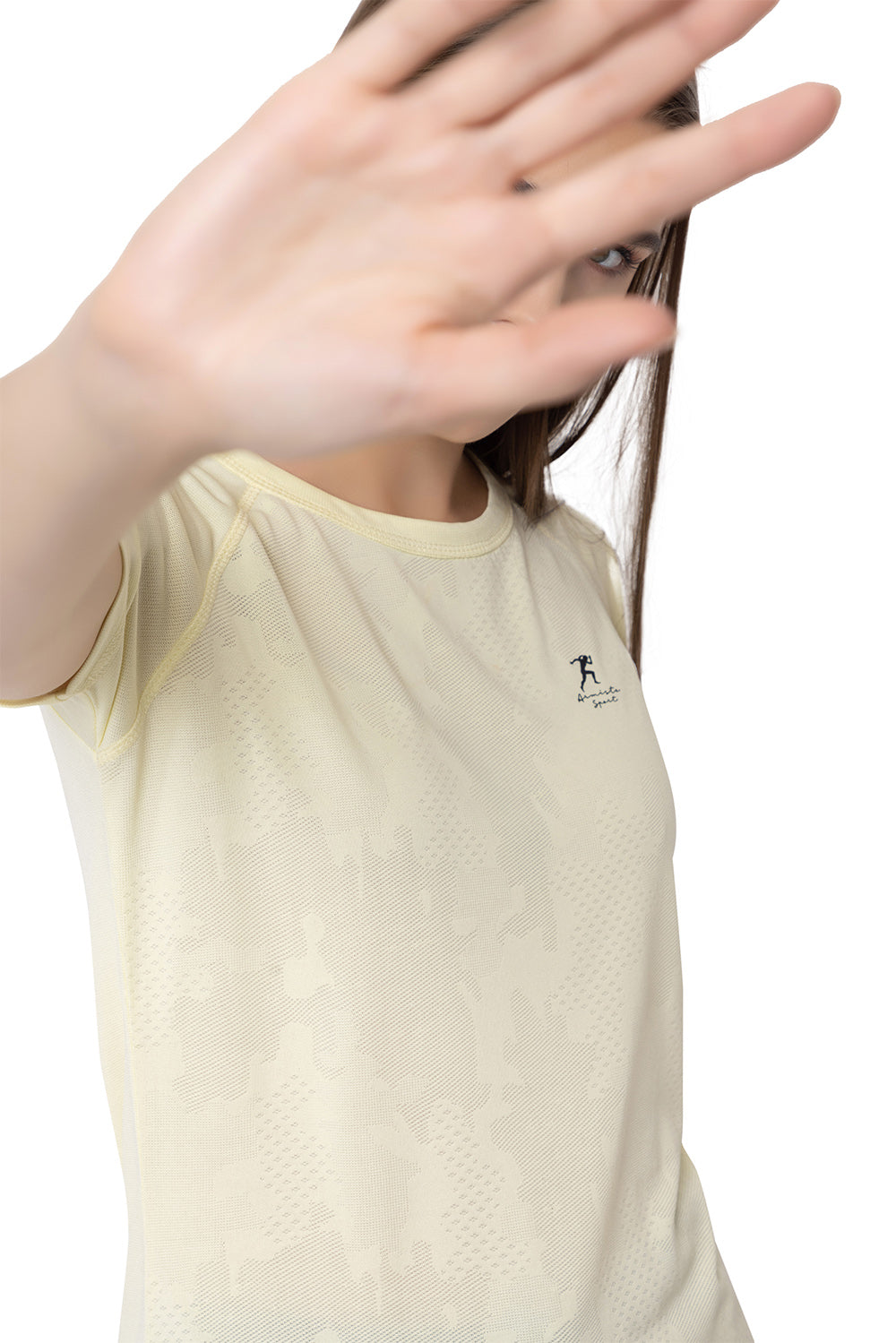 130 Camo Textured Dri-Fit Sports T-shirt I Lemon Yellow