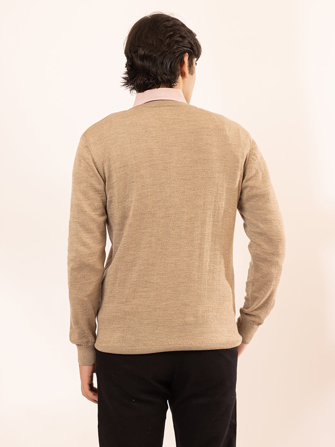 215 Solid Pullover I Wool I Woolmark Certified I Nutty Camel