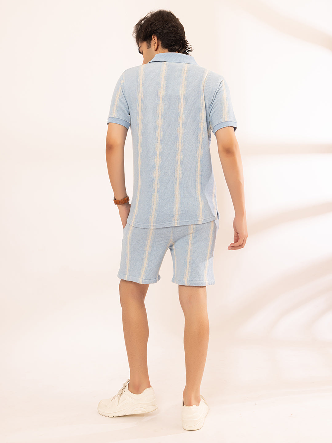 507 Striped Crochet Resort T-shirt I Sky