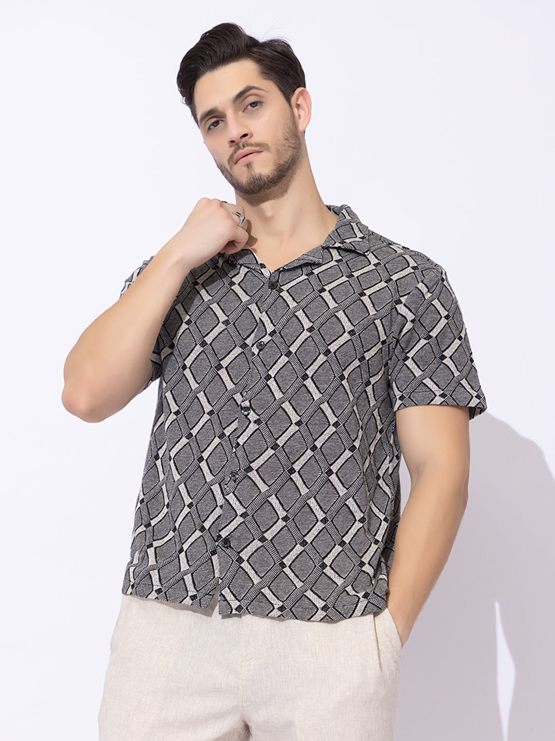 505 Resort Shirt Crochet I Black
