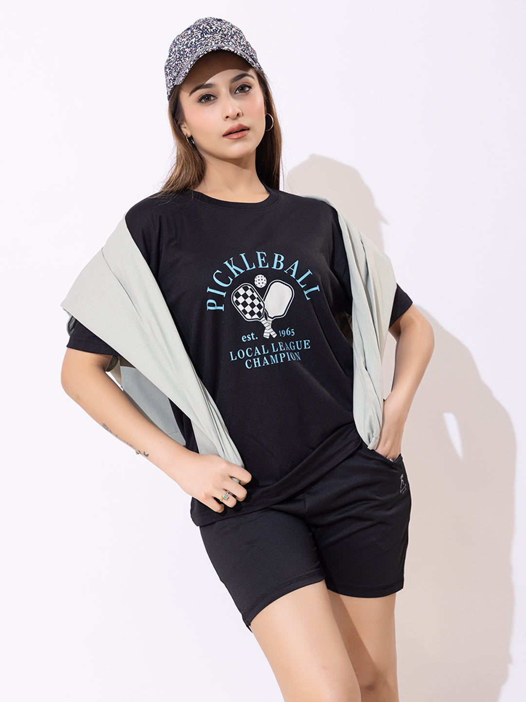 135 Oversized Dri-Fit Sports T-shirt I Pickleball & Paddle
