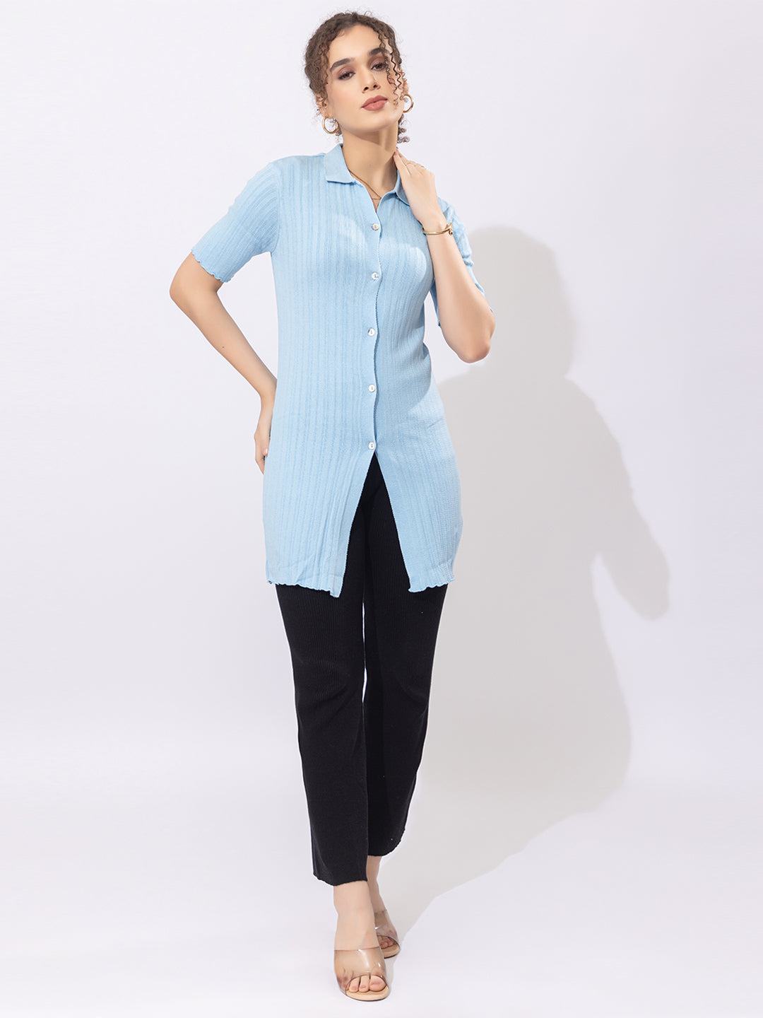 808 Modest Knit Co-Ord Set I Sky I Top + Bottom