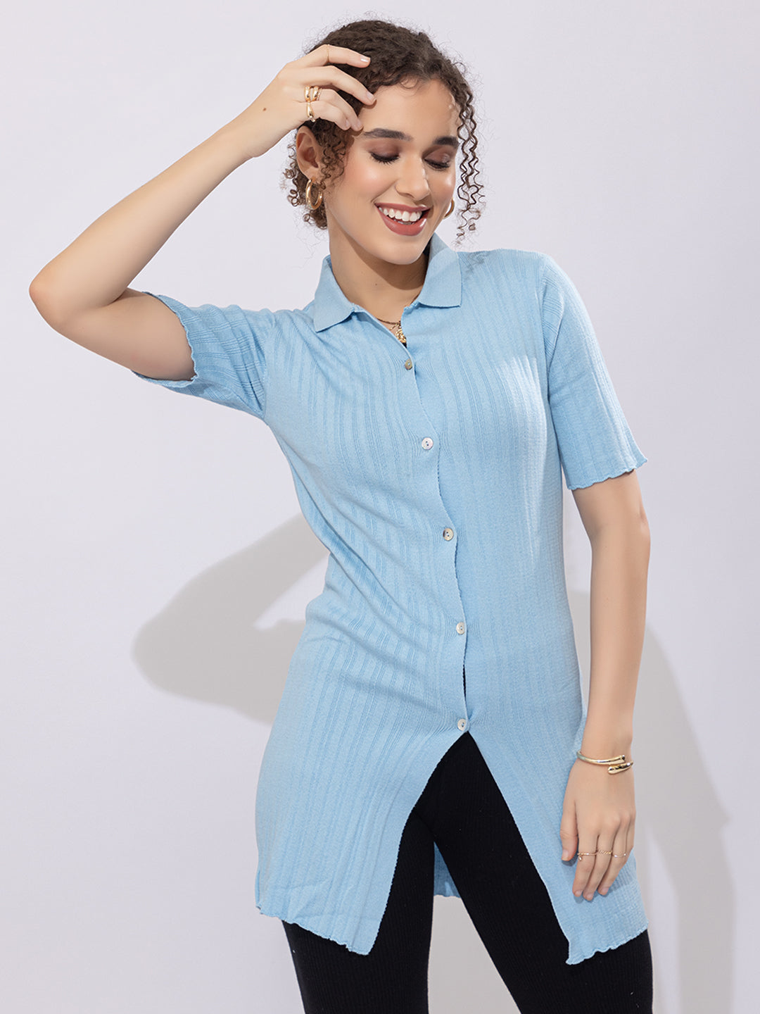 808 Modest Knit Co-Ord Set I Sky I Top + Bottom