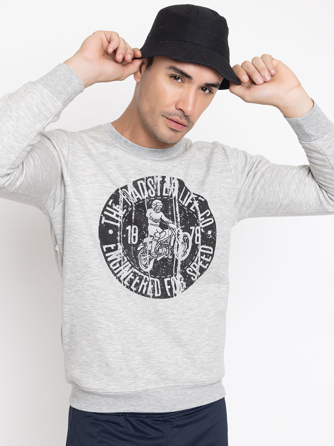 1001 Oversized Quilted Fleece Sweatshirt I 1001 Grey