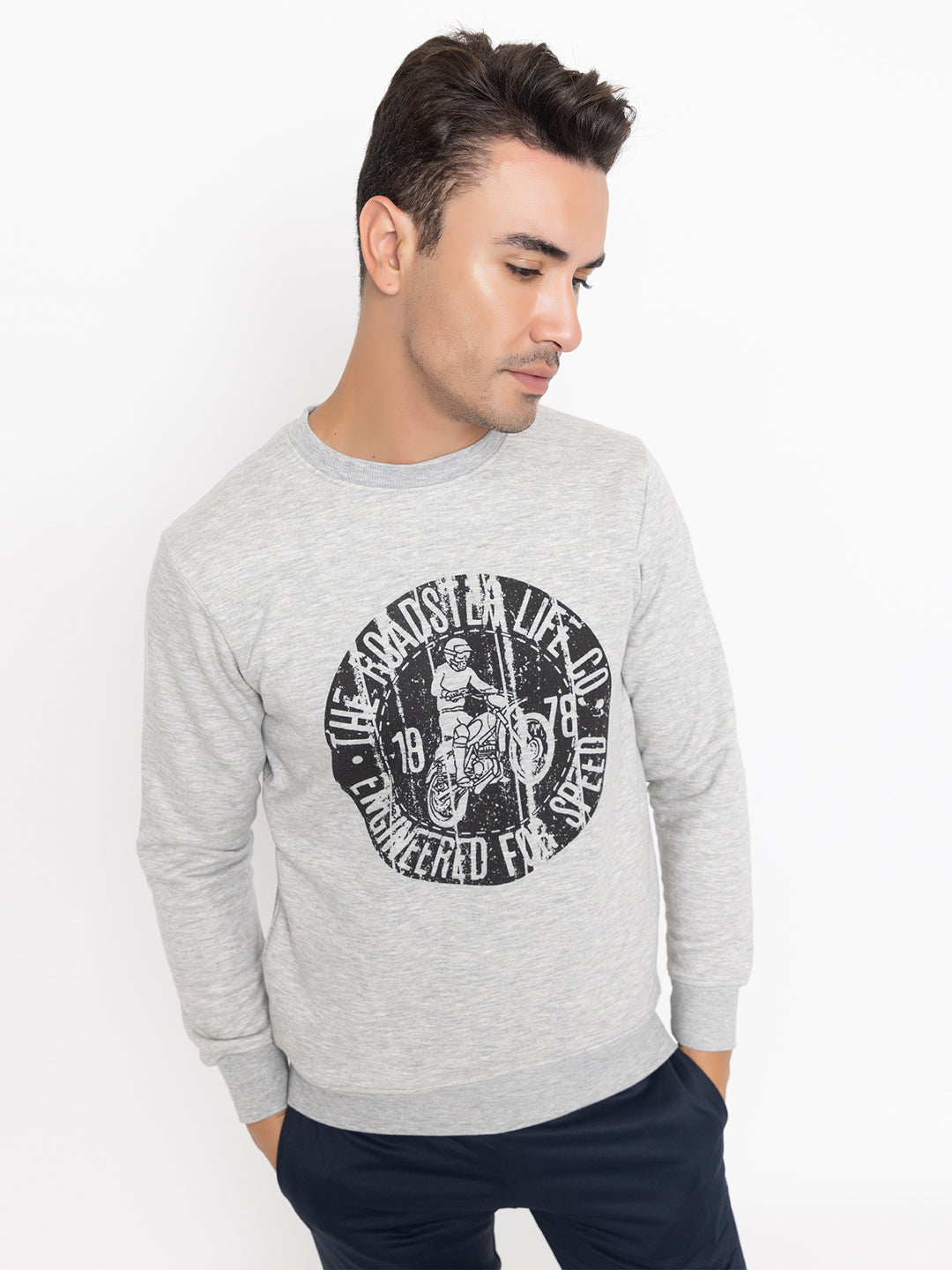 1001 Oversized Quilted Fleece Sweatshirt I 1001 Grey