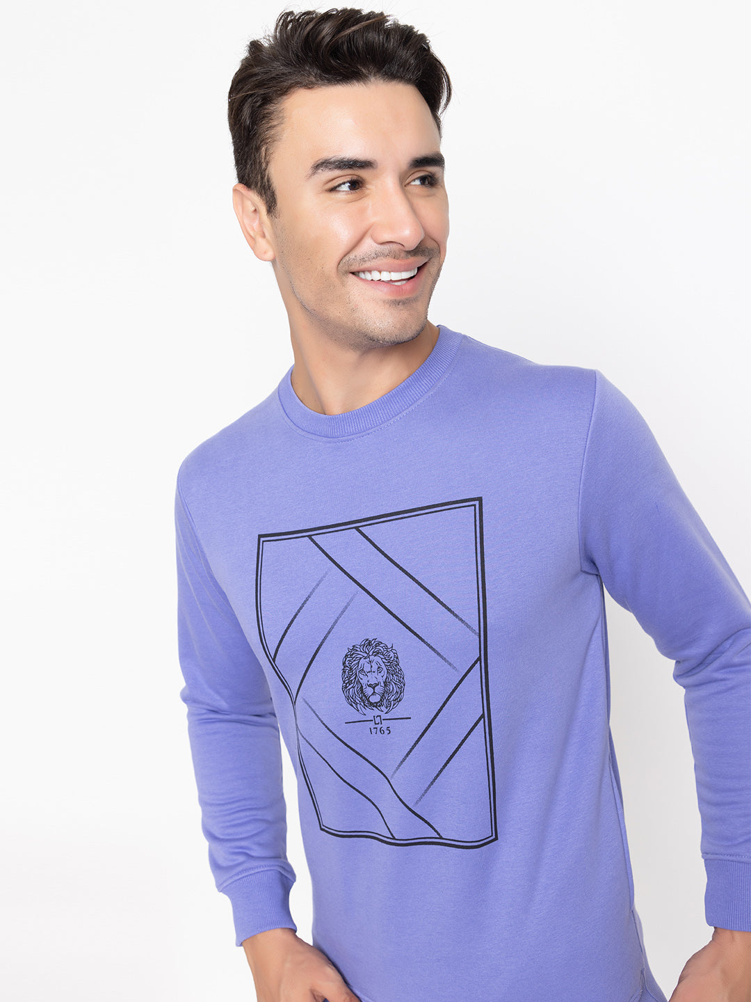 1002 Oversized Quilted Fleece Sweatshirt I Purple