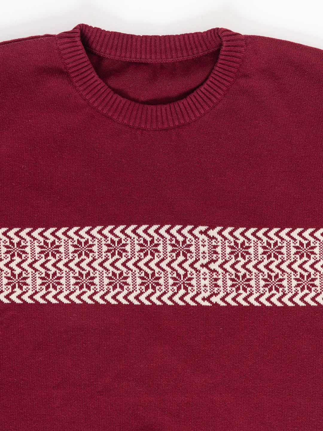 235 Maroon Pullover I Nordic Intarsia I Wine