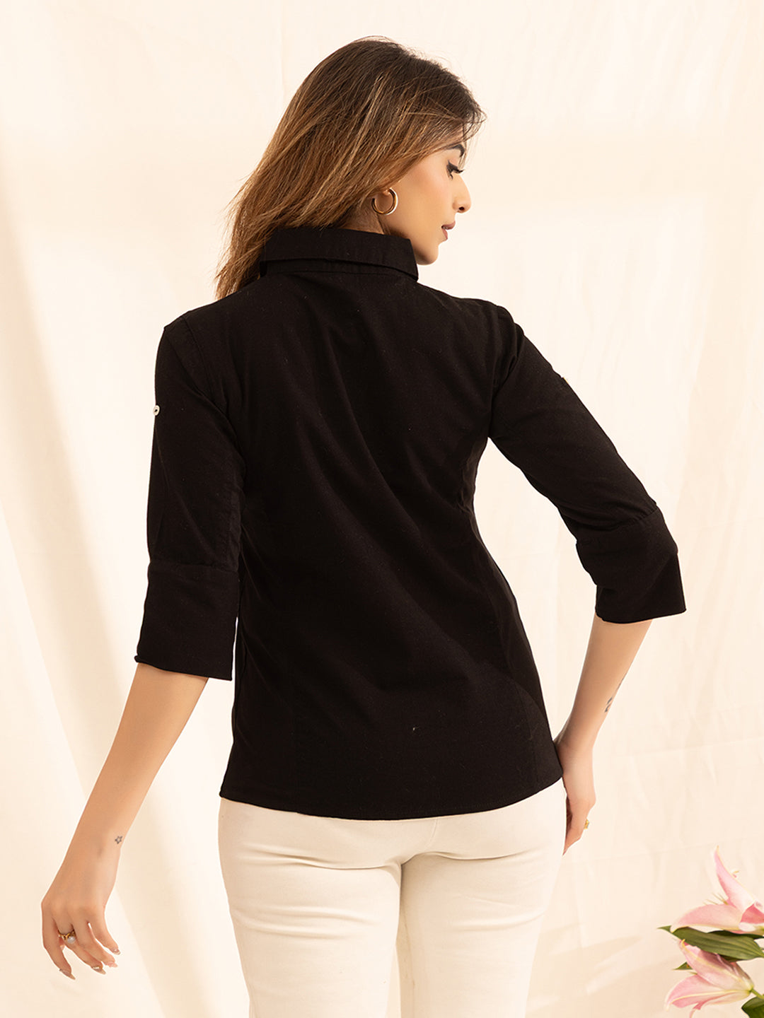 702 Women's Linen Smart Formal Shirt I Quarter Sleeves
