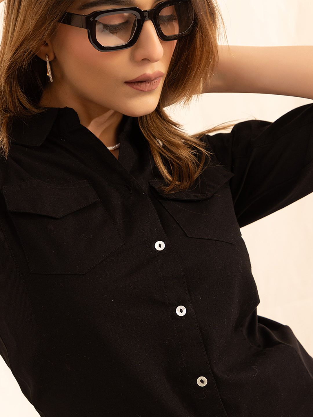 702 Women's Linen Smart Formal Shirt I Quarter Sleeves