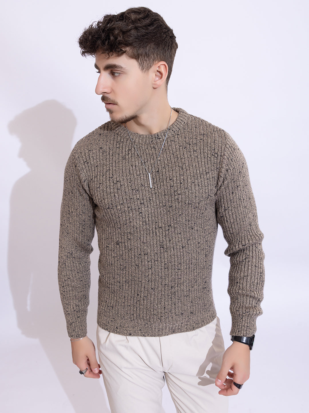 237 Chunky Ribbed Body Shaping Pullover I Sand