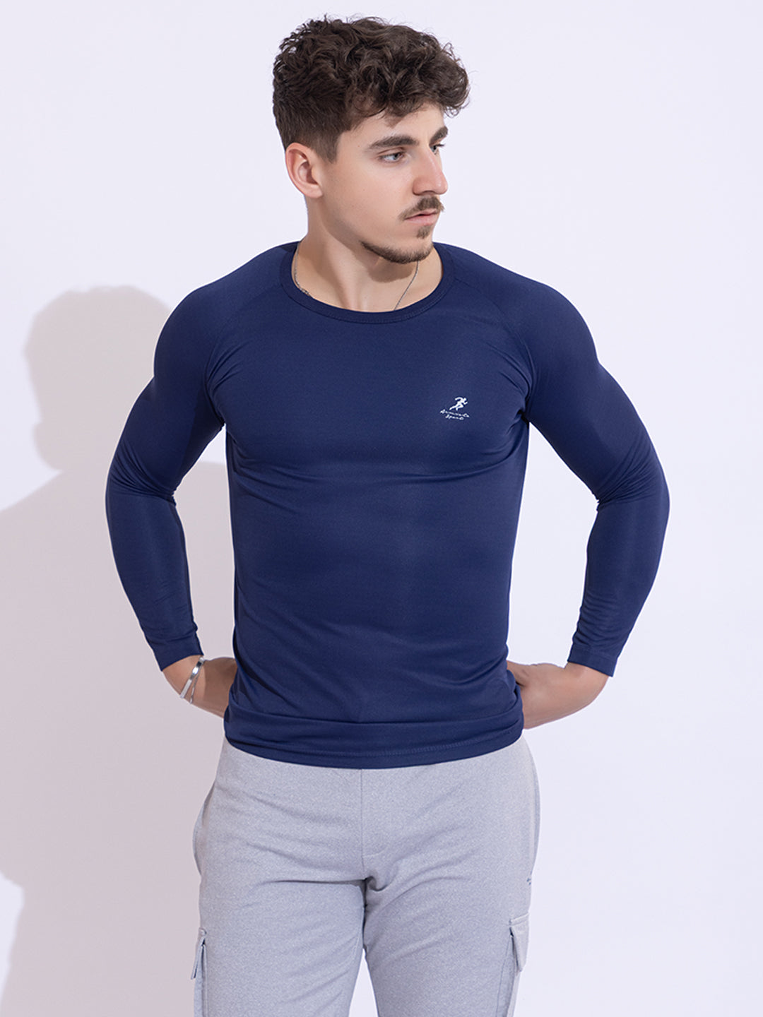 122 Dri-Fit Sports T-shirt I Denim Blue I Long Sleeves