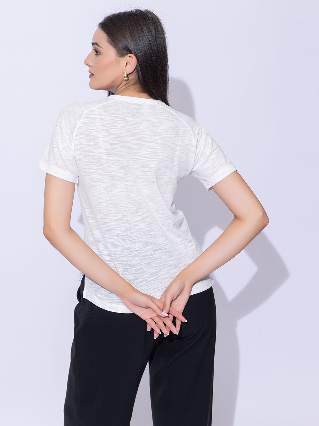 136 Boxy Fit Textured Dri-Fit Sports T-shirt I Off White