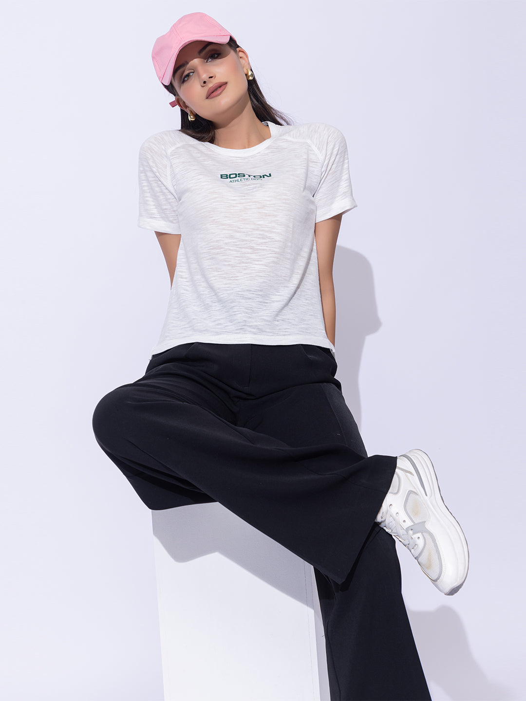 136 Boxy Fit Textured Dri-Fit Sports T-shirt I Off White