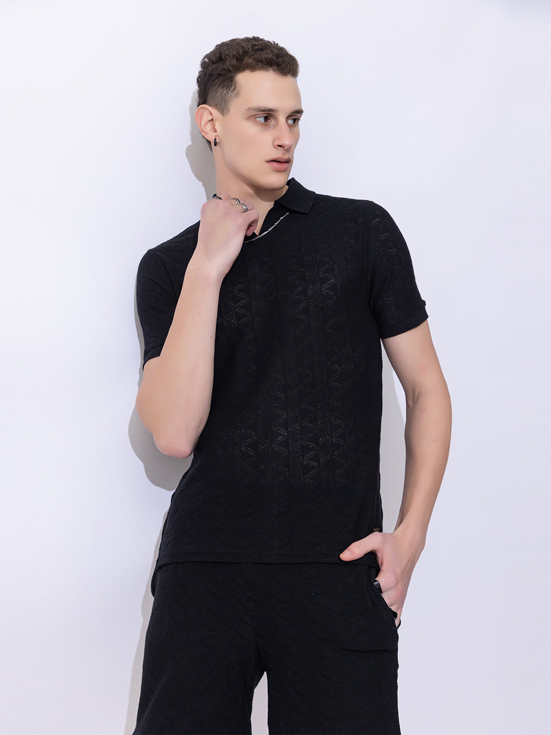506 Crochet Resort T-shirt I Black
