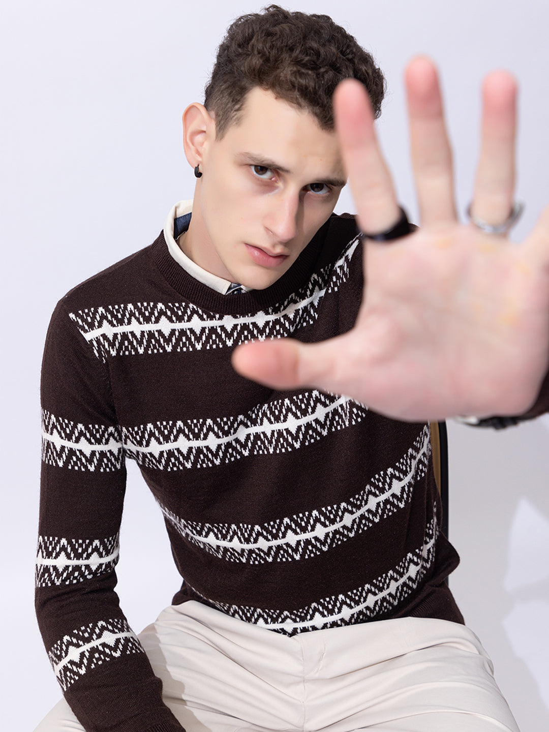 247 Nordic Intarsia Pullover I Fuzzy Chocolate