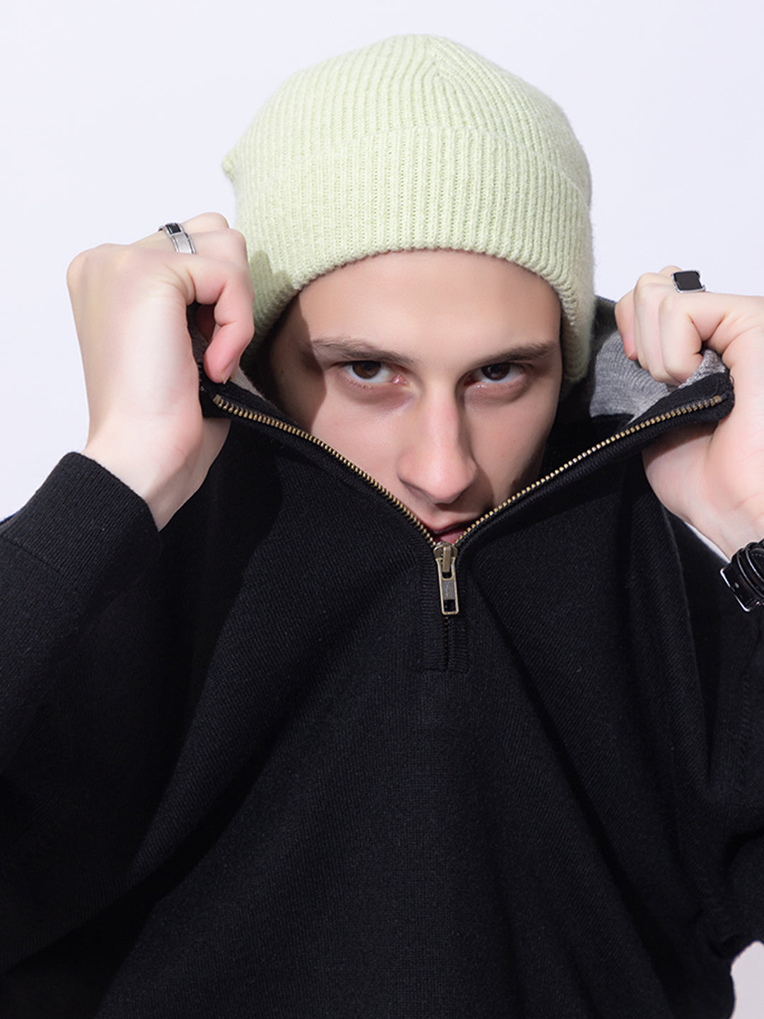 007 Rib Knitted Beanie I Mint Green I Unisex Men