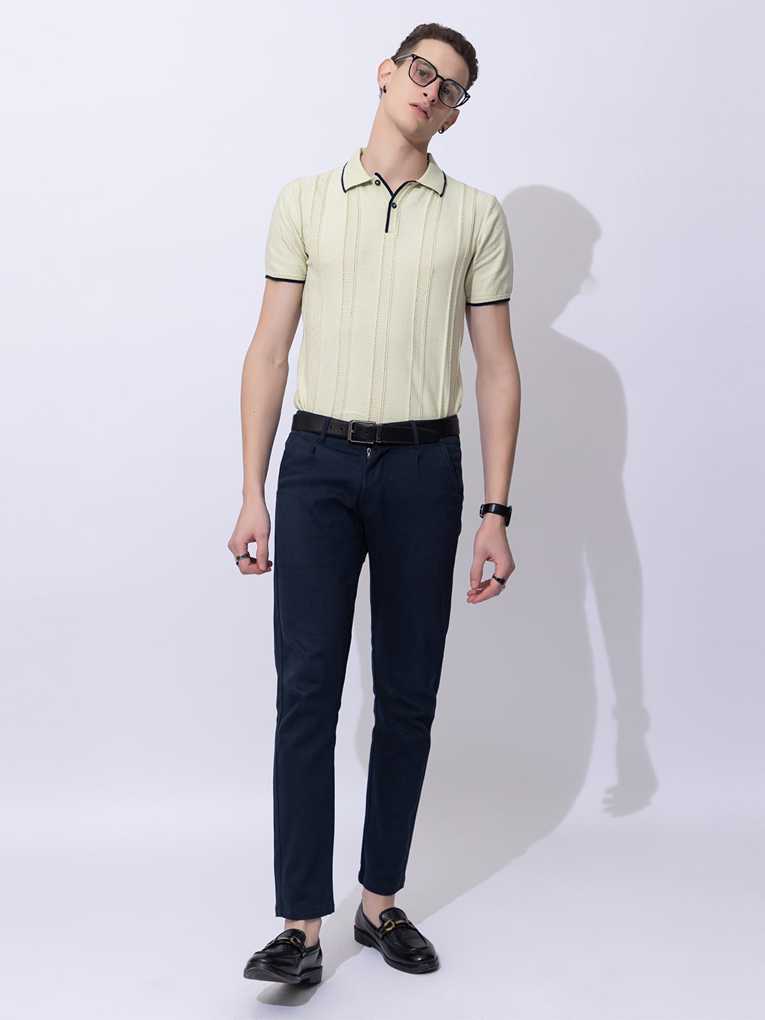 620 Intarsia Knit Polo I Mint Green