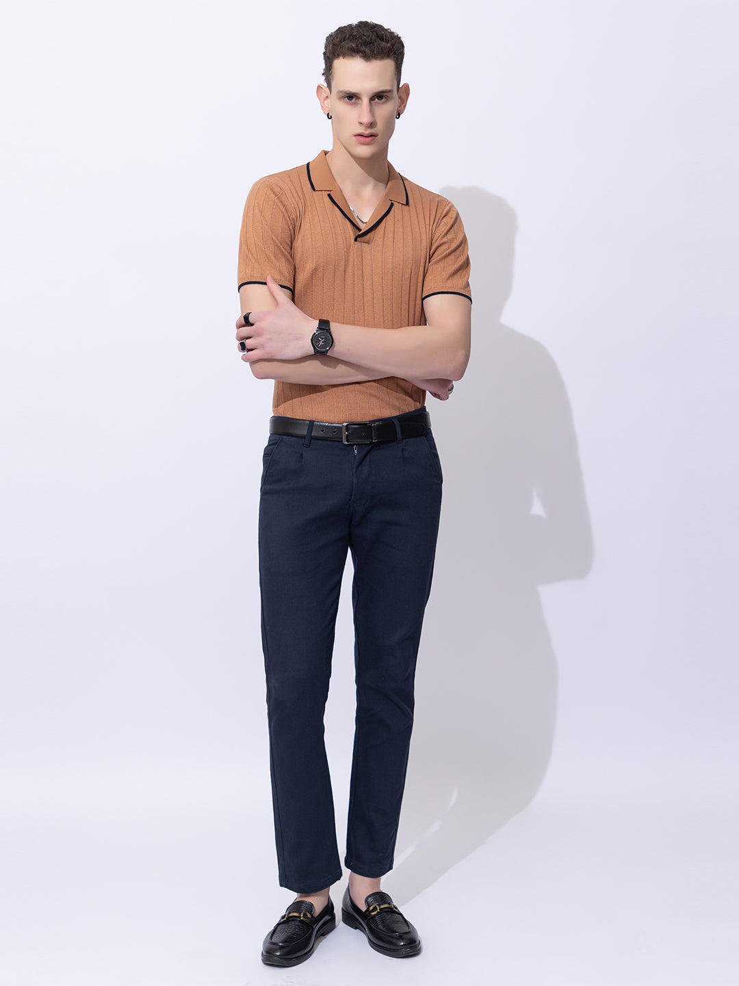 601 Rib Knit Polo I Mocha Mousse