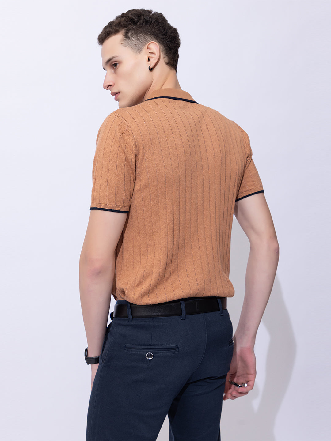 601 Rib Knit Polo I Mocha Mousse