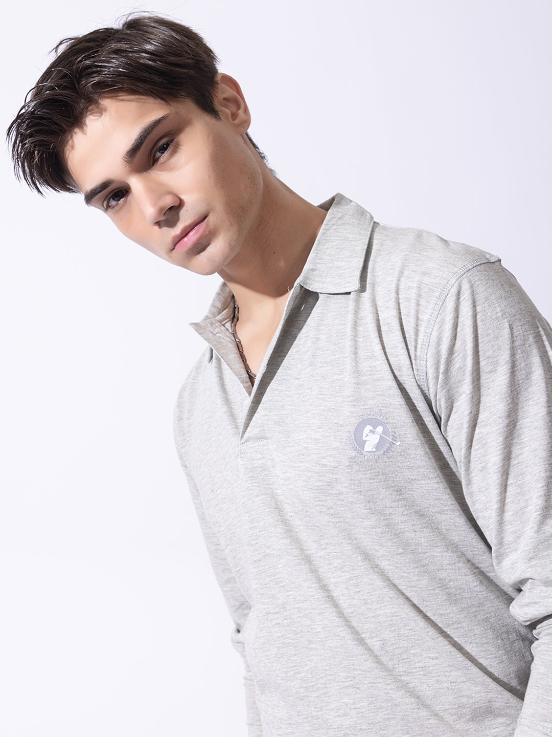 127 Polo Dri-Fit Sports T-shirt I Grey I Long Sleeves Pure Cotton