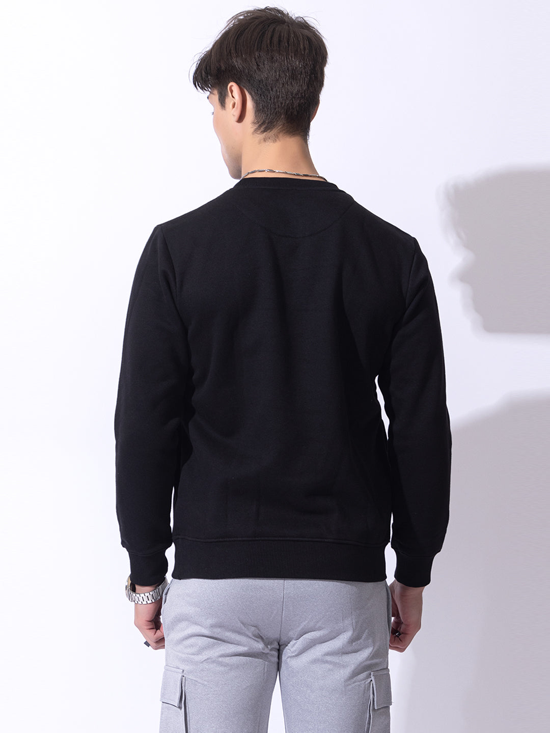 1003 Oversized Quilted Fleece Sweatshirt I Black