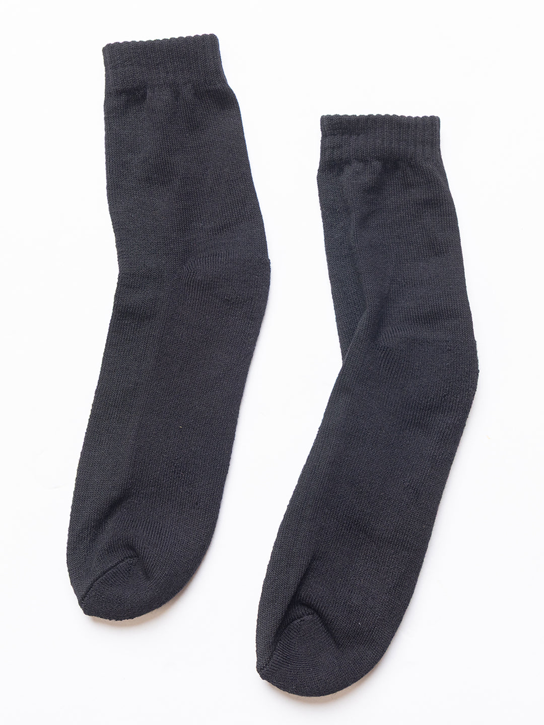 008 Womens Terry Cotton Socks I Black