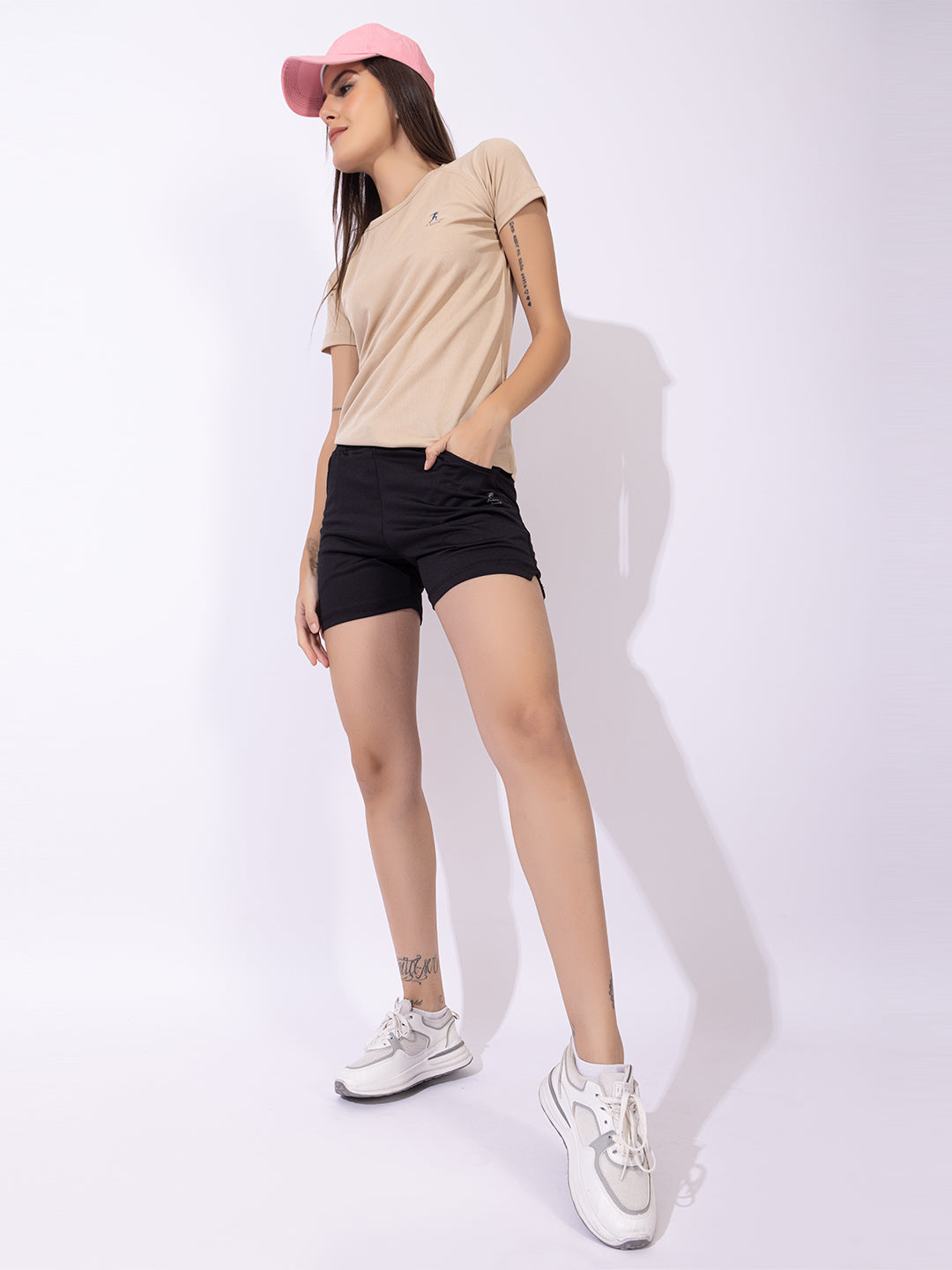 130 Solid Dri-Fit Sports T-shirt I Camel Beige