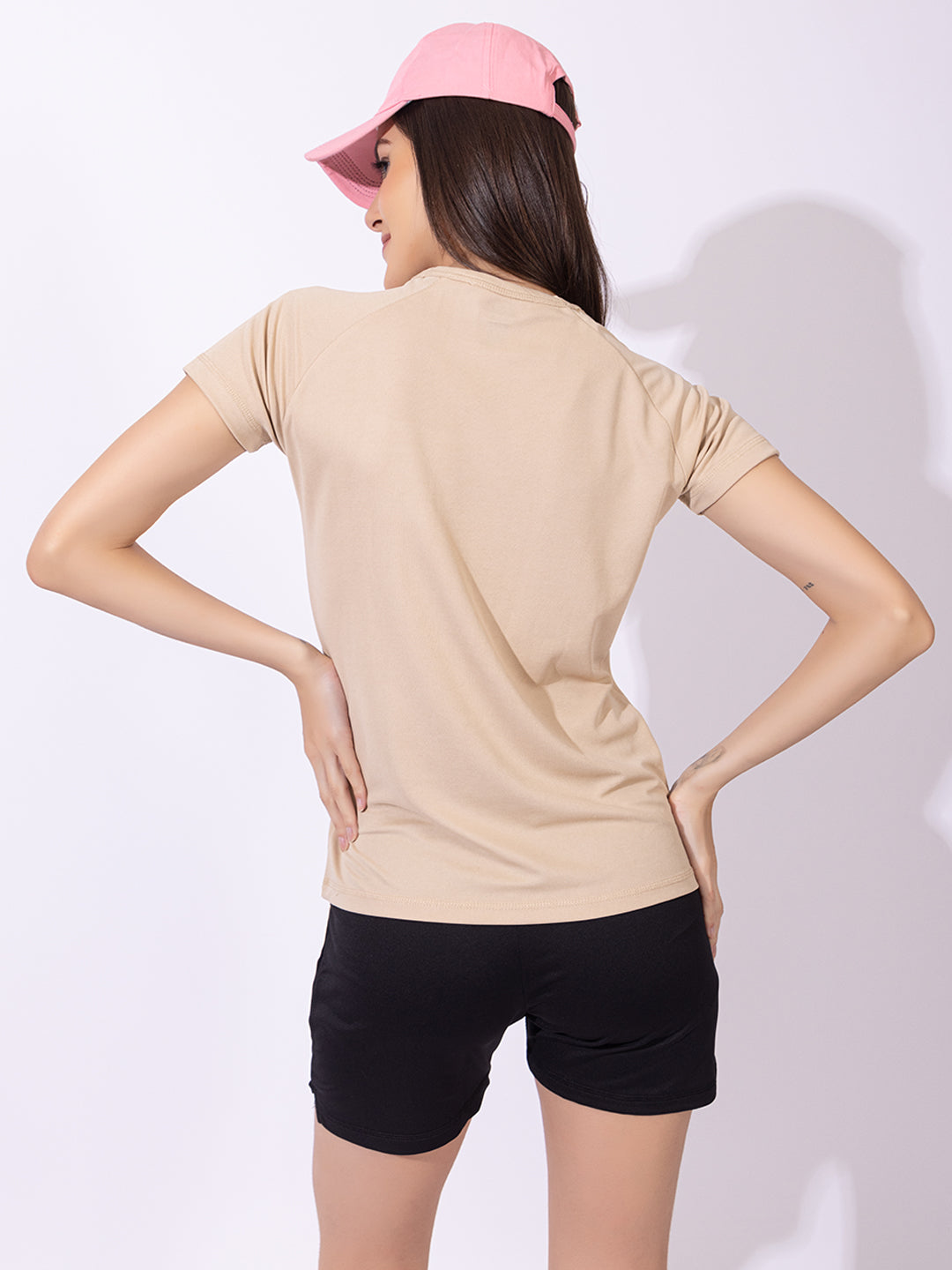 130 Solid Dri-Fit Sports T-shirt I Camel Beige