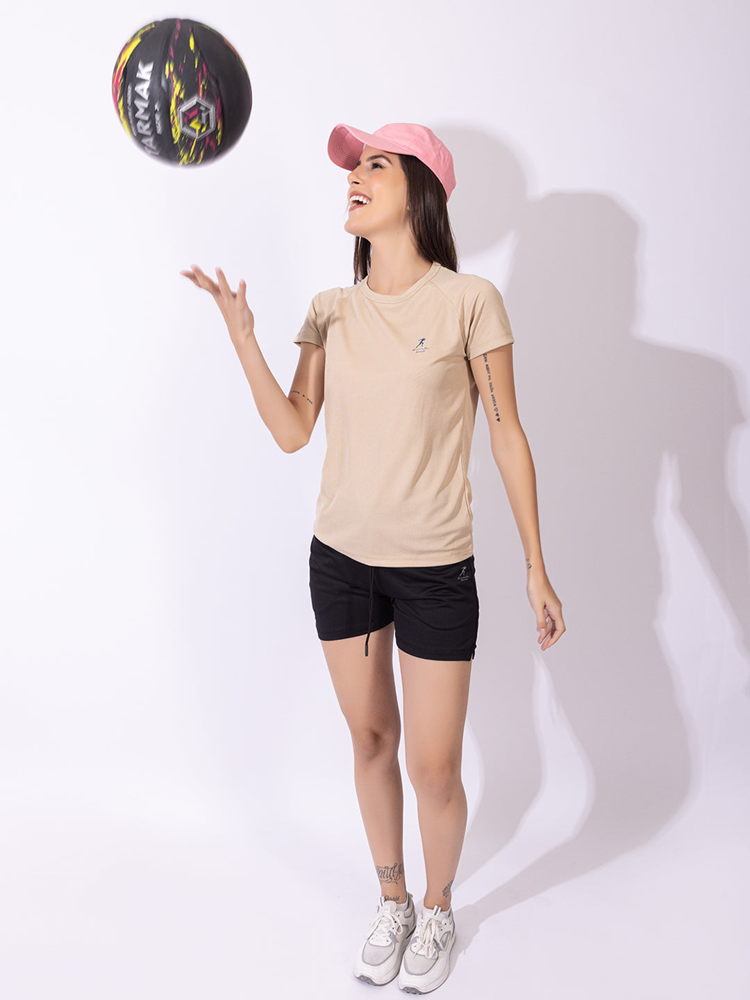 130 Solid Dri-Fit Sports T-shirt I Camel Beige