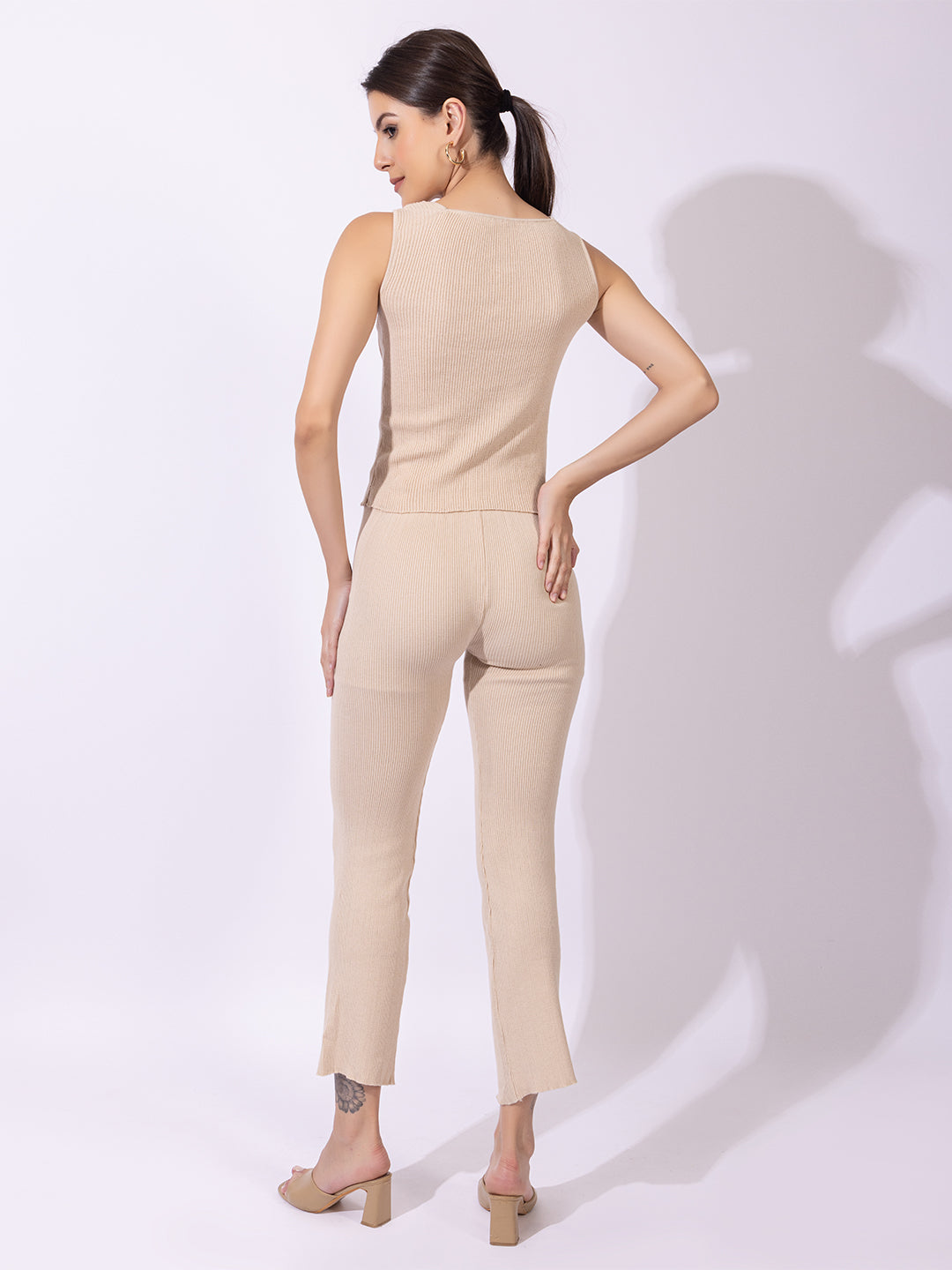 320 Rib Knit Pants I Oatmeal