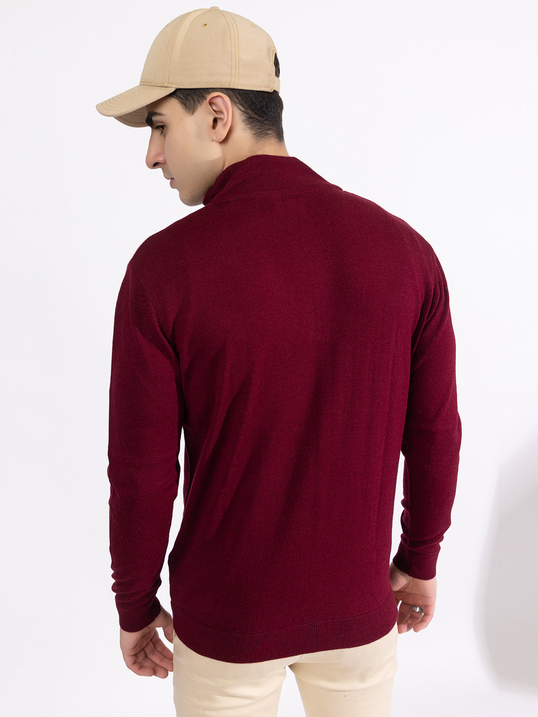 223 Half Zip Pullover I Wool I Woolmark Certified I Wine Colour