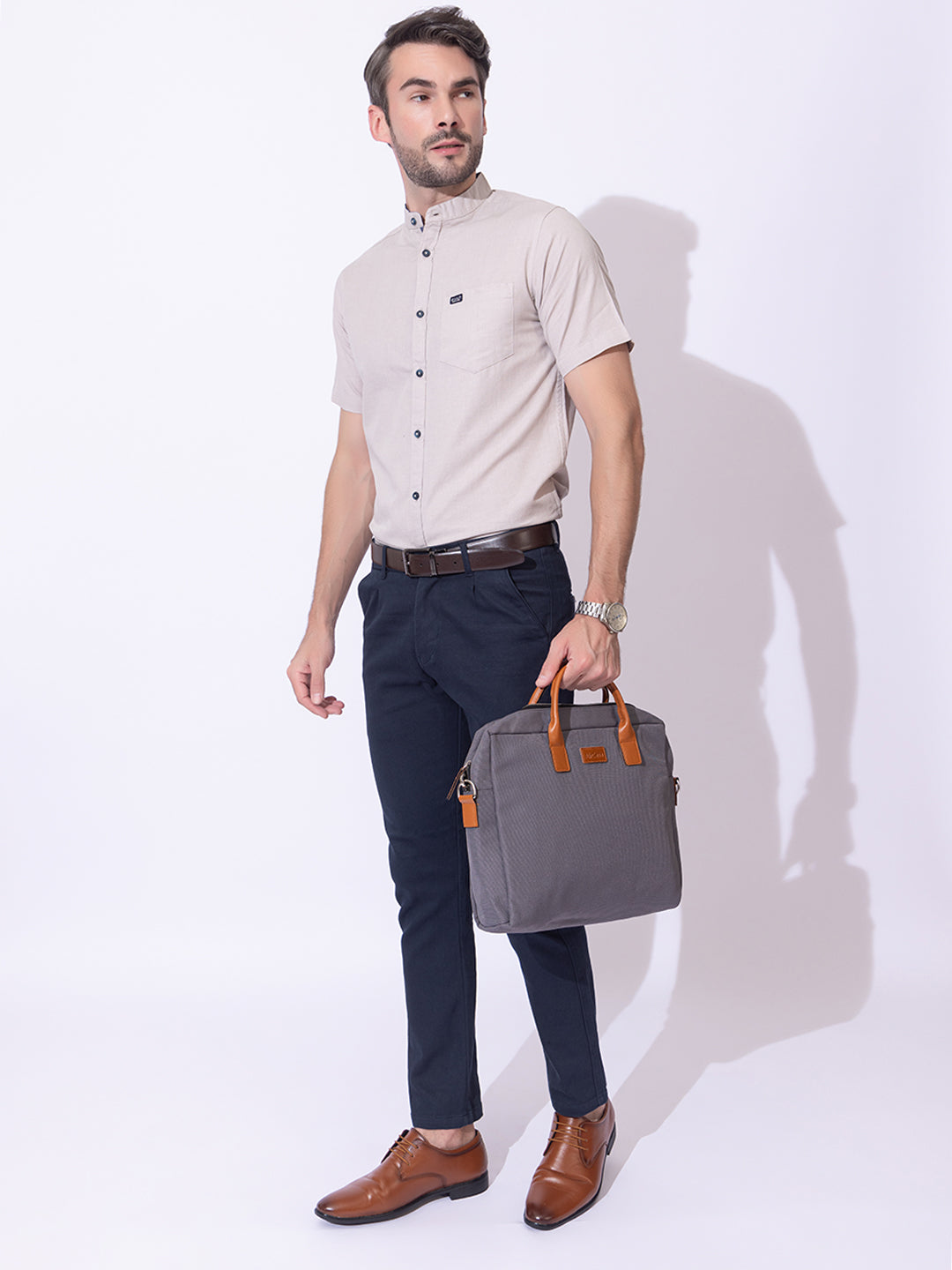 503 Men's Linen Shirt I Cement Grey
