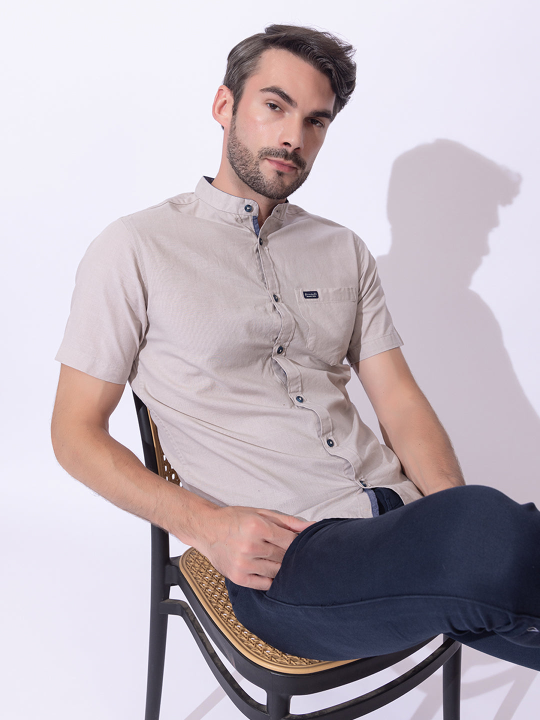 503 Men's Linen Shirt I Cement Grey