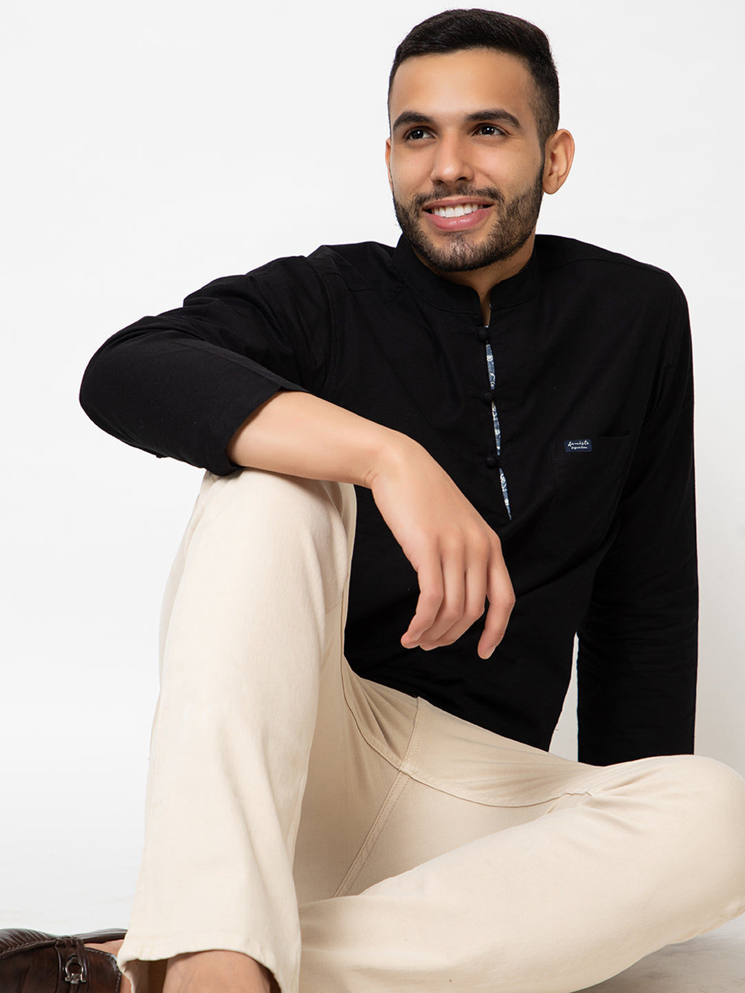 501 Men's Linen Smart Kurta Shirt I Full Sleeves I Off White