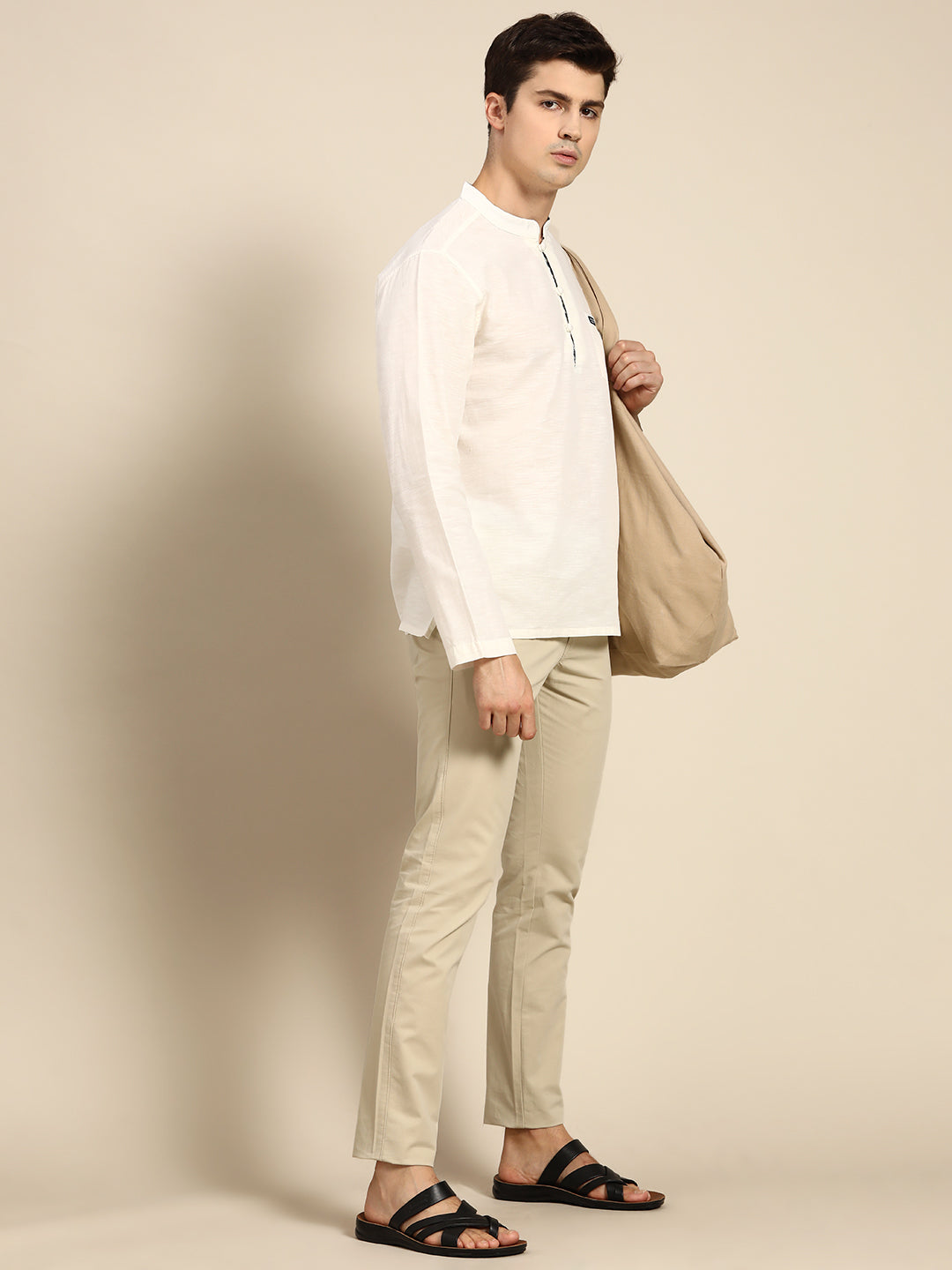 501 Men's Linen Smart Kurta Shirt I Full Sleeves I Off White
