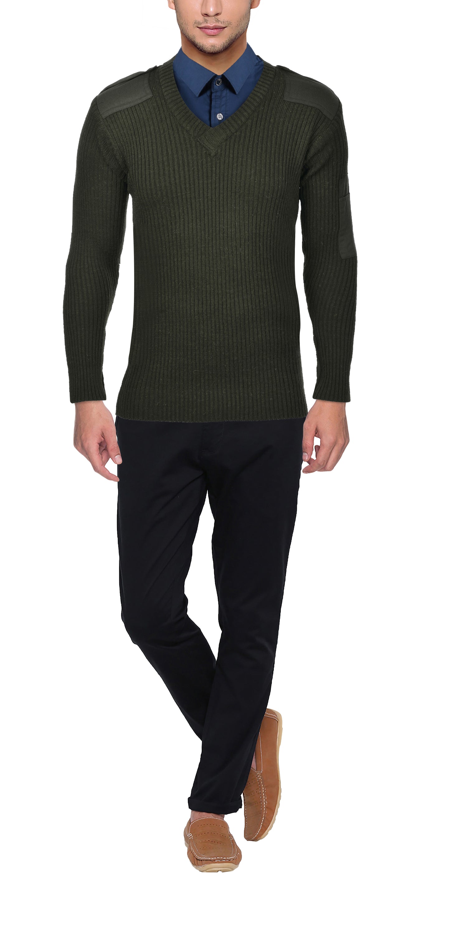 Military Jersey I Olive Green Shade I Woolmark Certified I