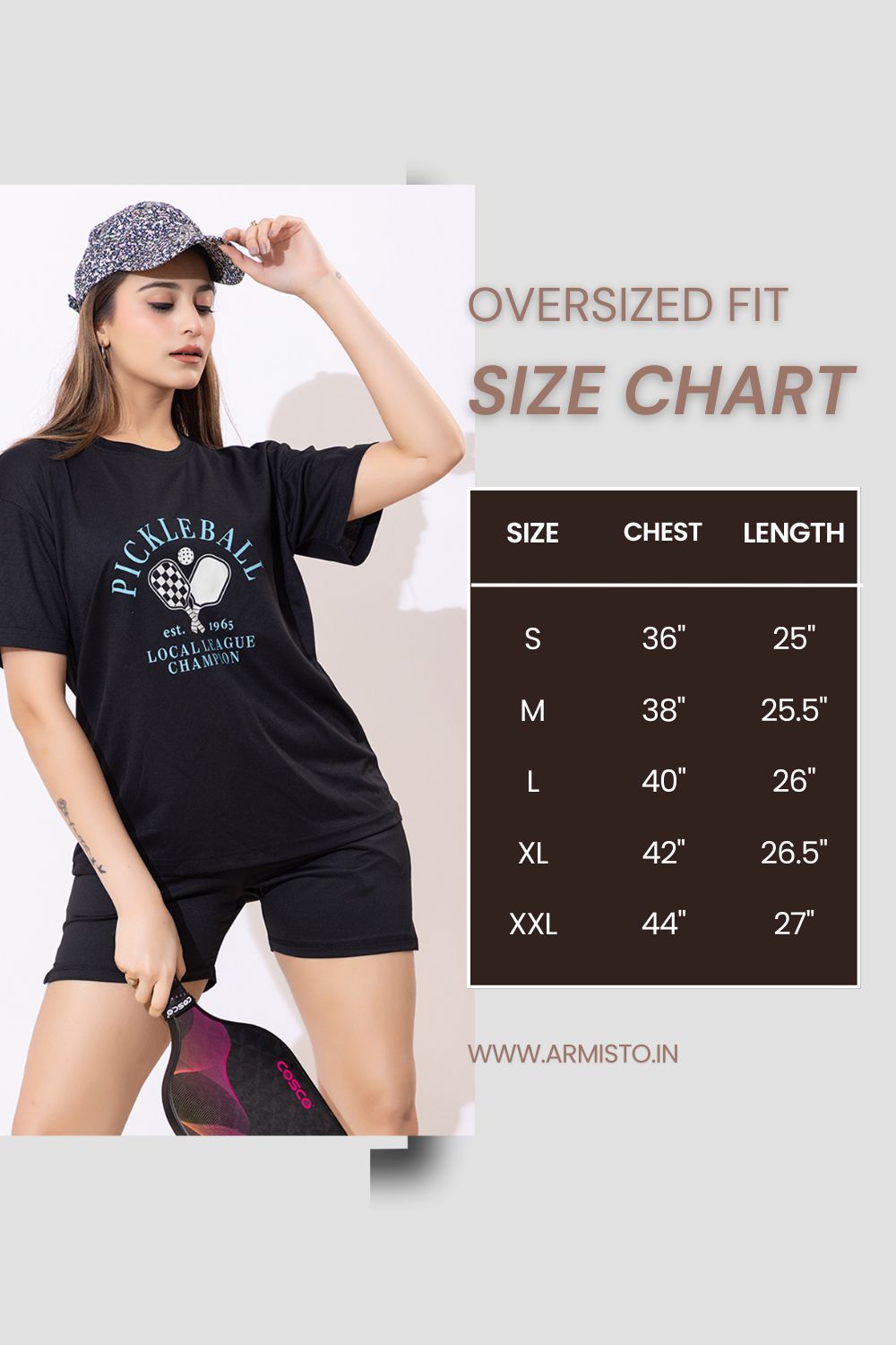 137 Oversized Dri-Fit Sports T-shirt I Pickleball & Paddle