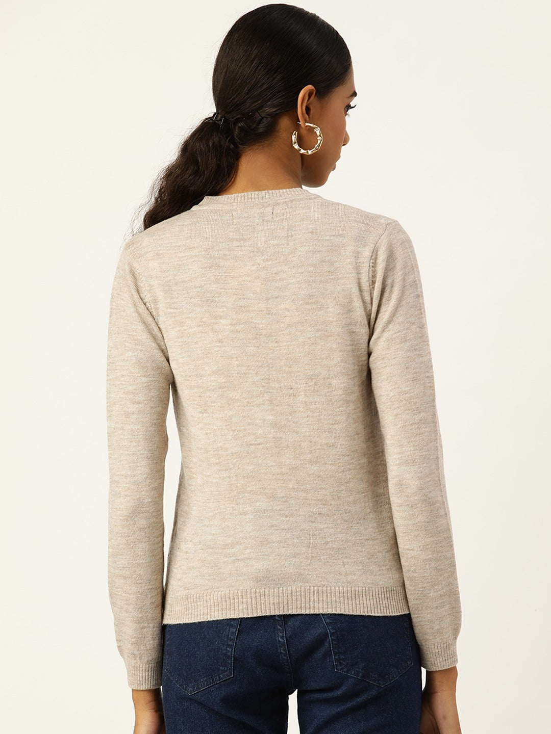 318 Wool Cable Knit Cardigan I Oatmeal (Woolmark Certified)