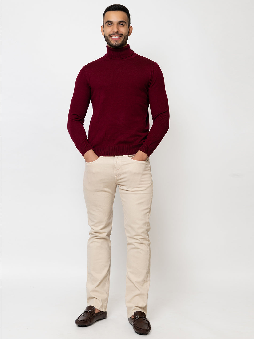 230 Turtle Neck Pullover I Wool I Woolmark Certified I Wine