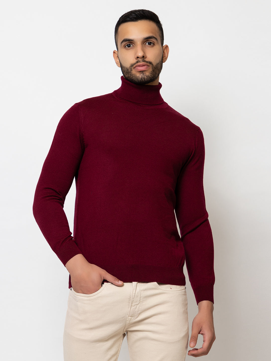 230 Turtle Neck Pullover I Wool I Woolmark Certified I Wine