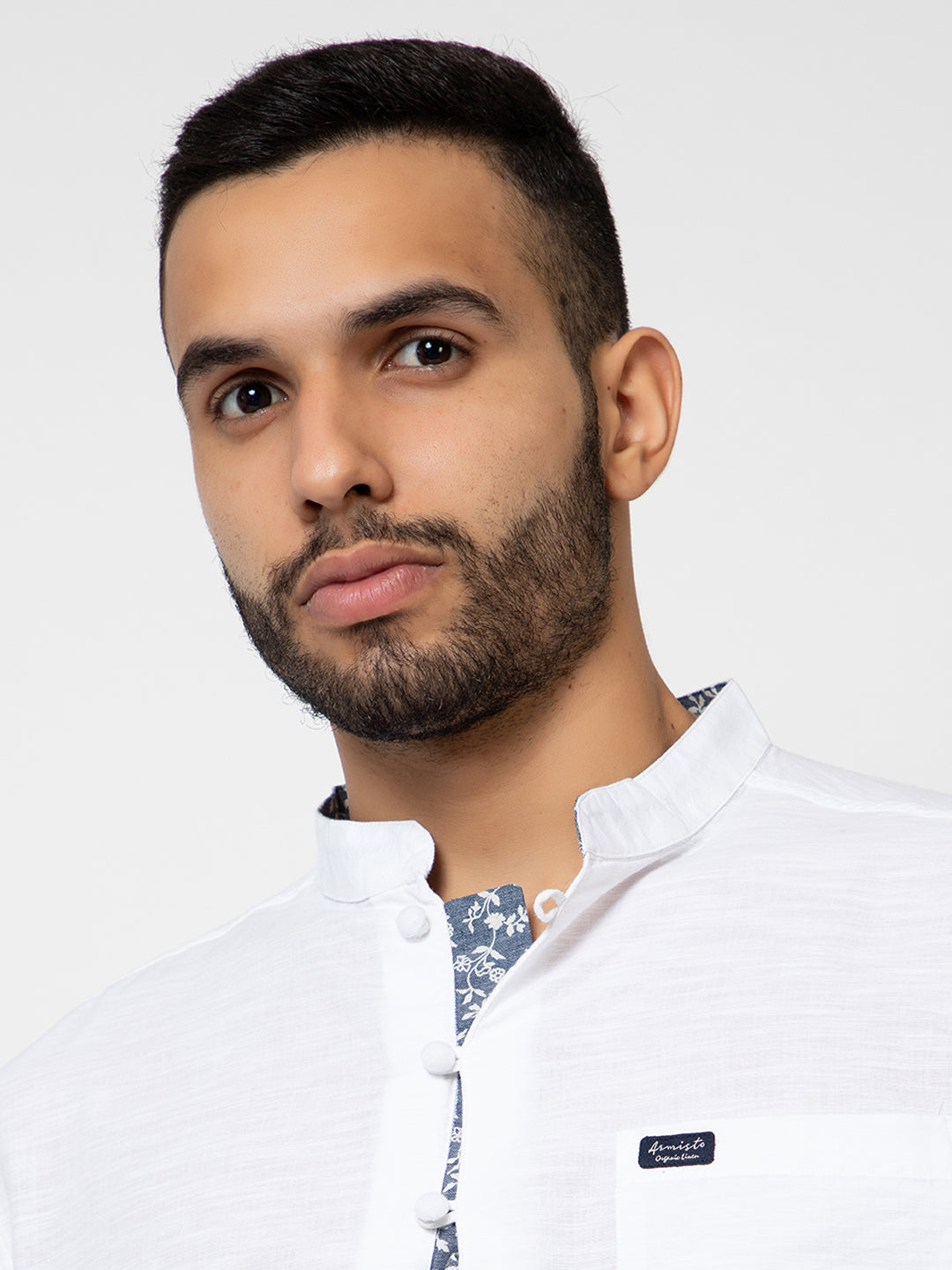 501 Men's Linen Smart Kurta Shirt I Full Sleeves I White