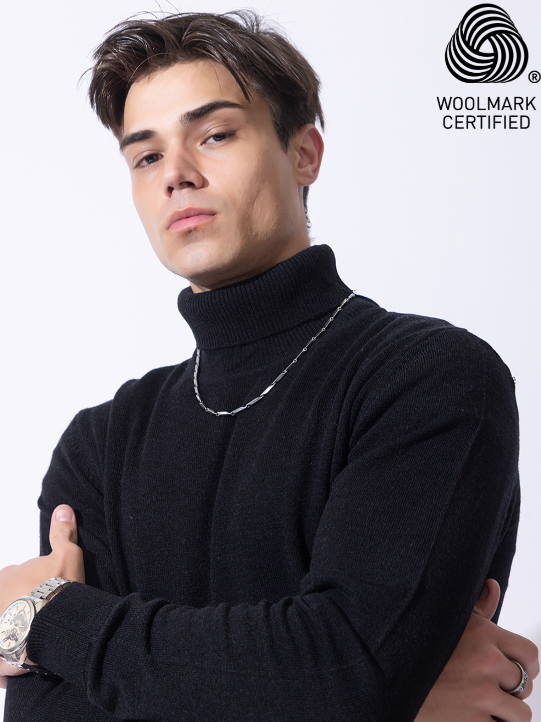 230 Turtle Neck Pullover I Woolmark Certified I Black