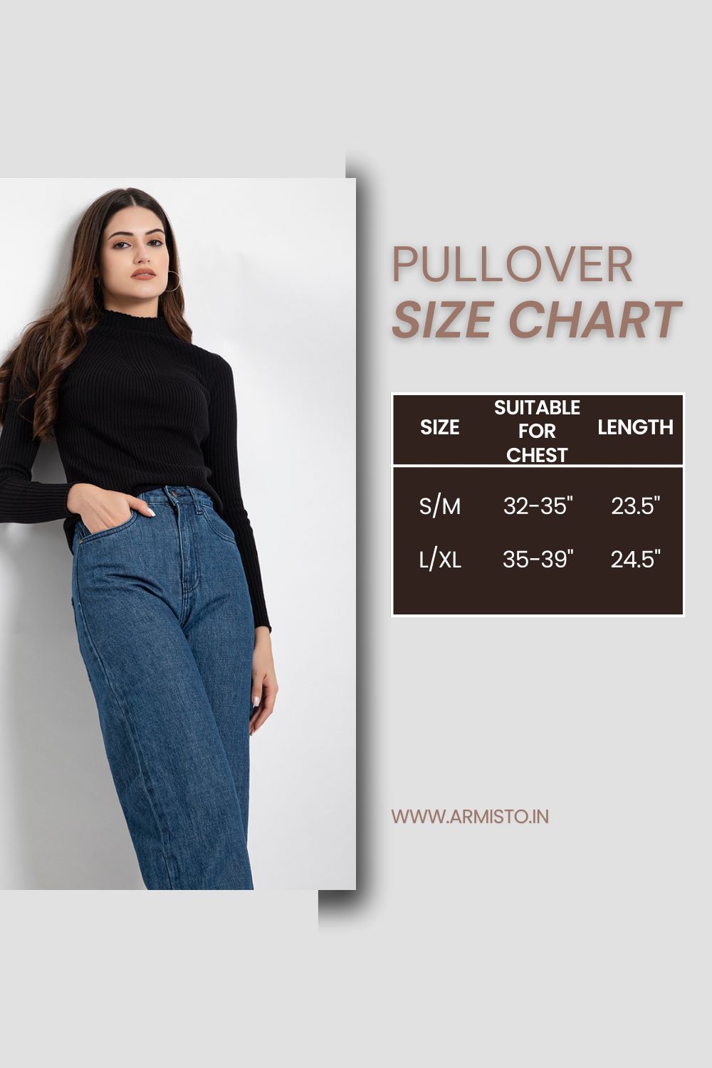 309 Ribbed High Neck Pullover I Oatmeal