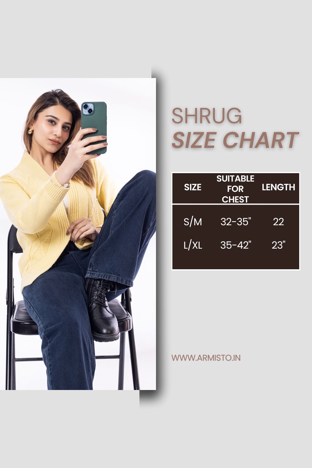 332 Chunky Cable Shrug I Lemon Yellow