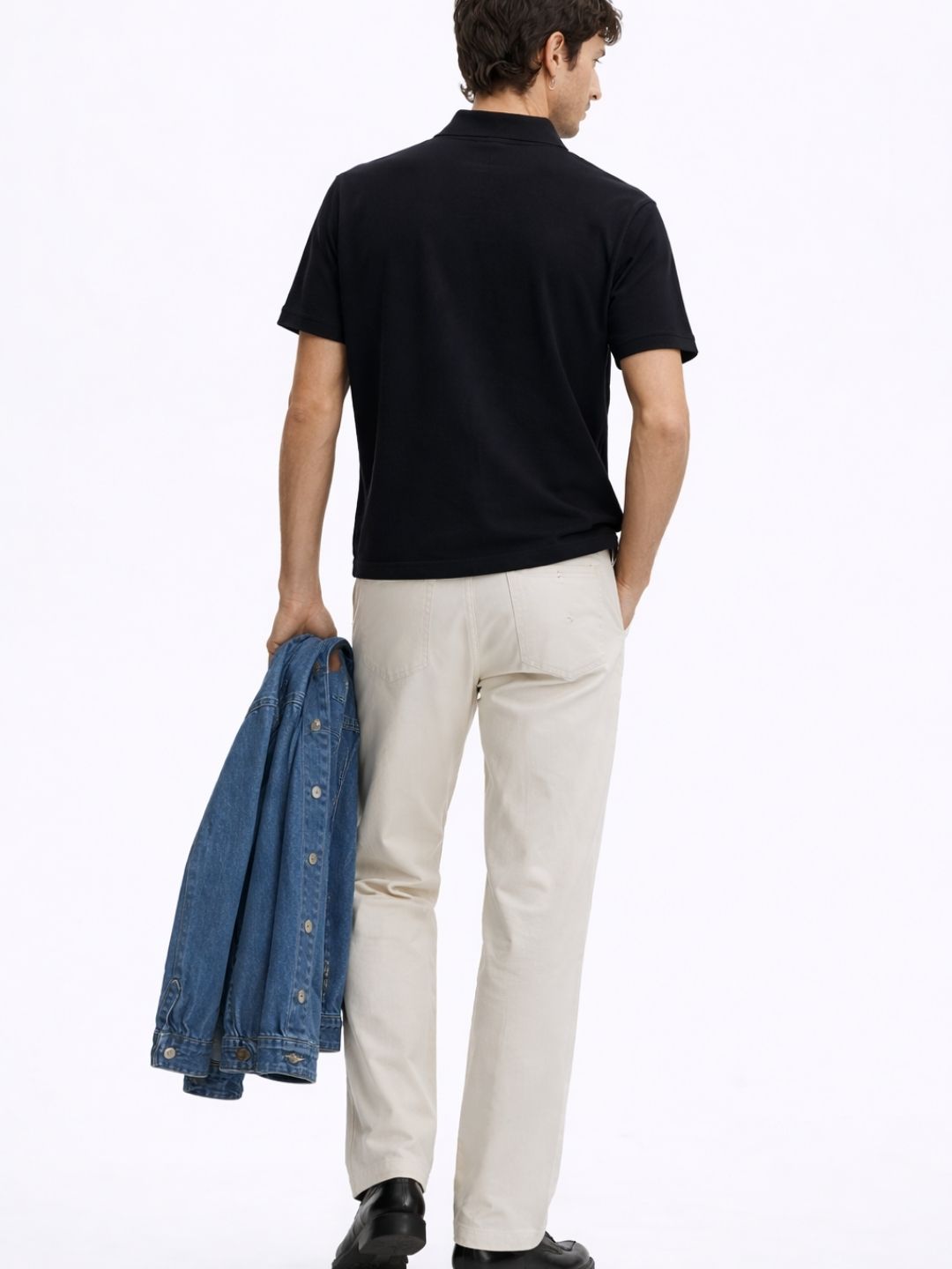 628 Textured Knit Polo I Black