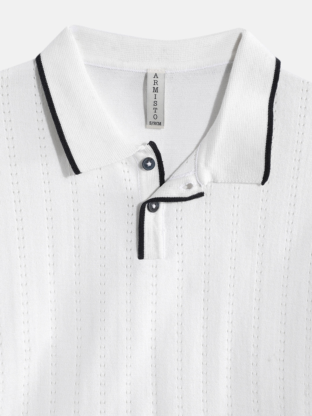Italian Summer Textured Knit Polo I Vanilla I Boys