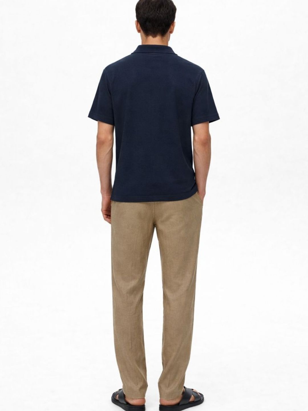 629 Textured Knit Polo I NAVY