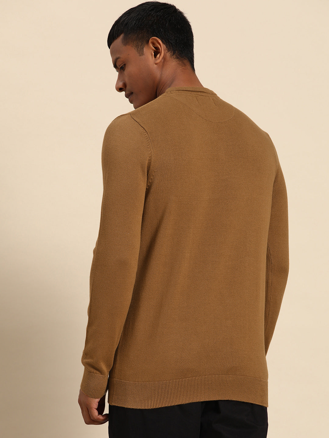 232 Textured Pullover I Mock Neck I Chocolate Brown