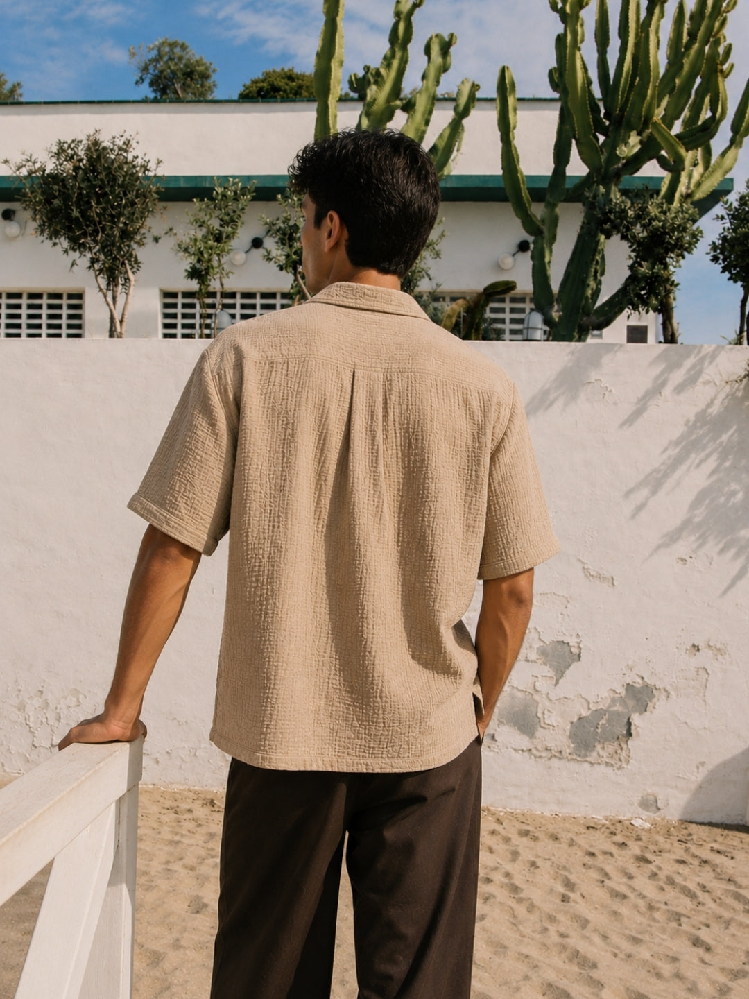 519 Bubble Textured Resort Shirt I Sunkissed